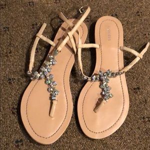 Express Sparkly Iridescent Nude Sandal